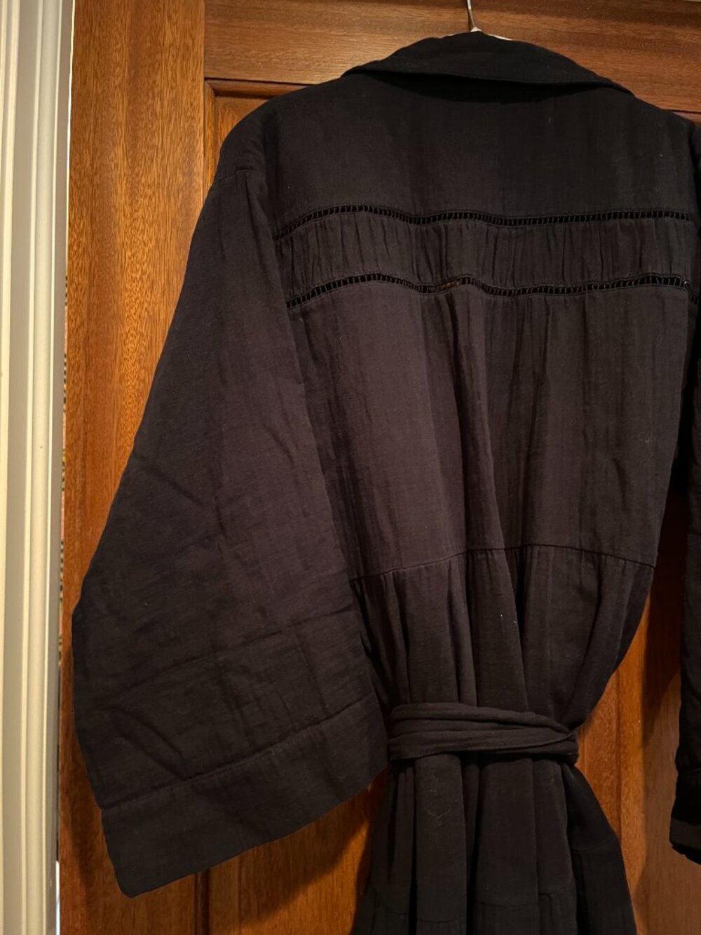 Cheesecloth Button Front Maxi Shirt Dress+ Belt - Picture 6 of 6
